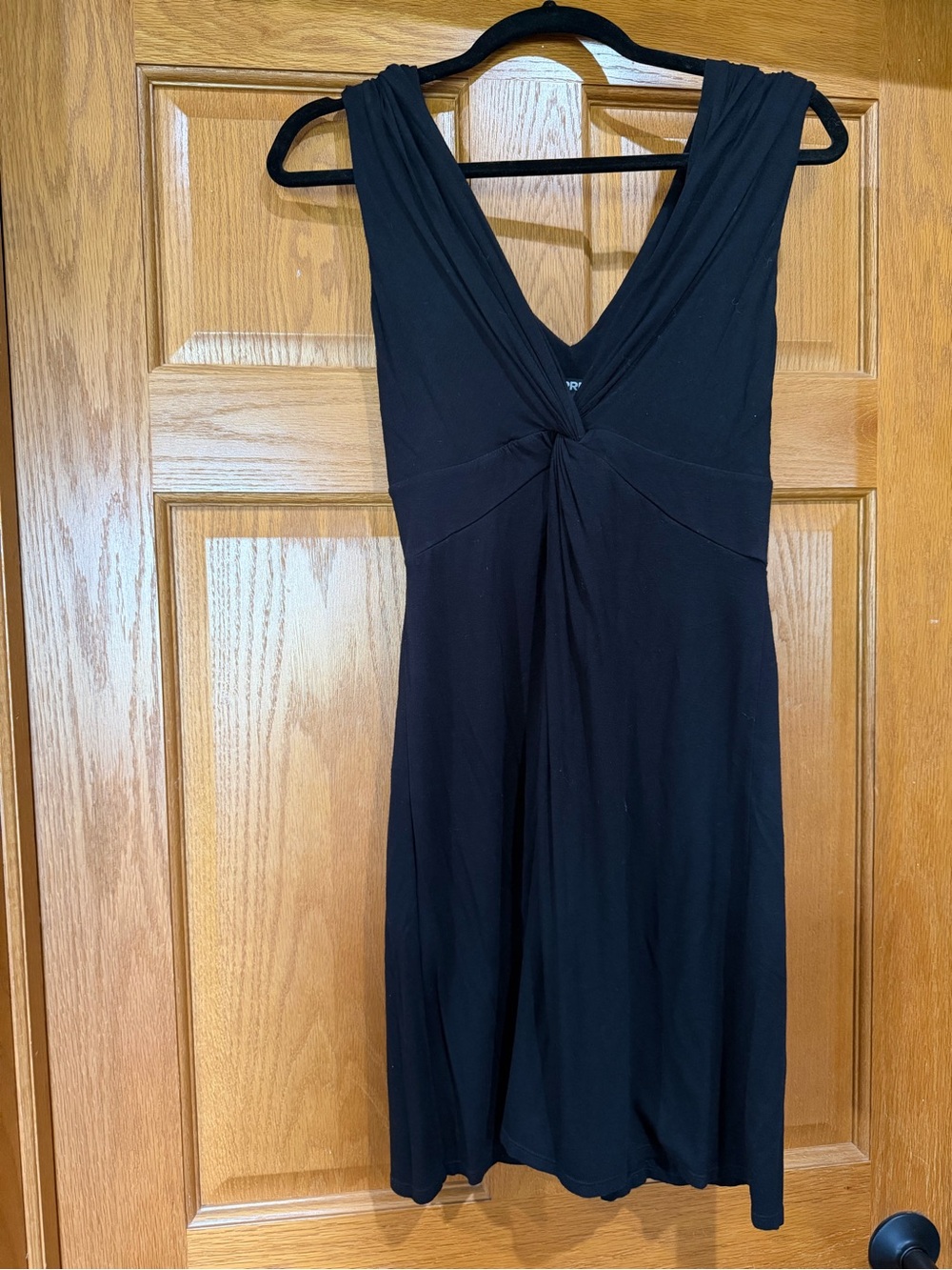 Express Black Dress with Twist Front V-Neck
